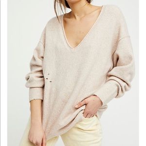 Free People “Ripped and Torn Cashmere Pullover”